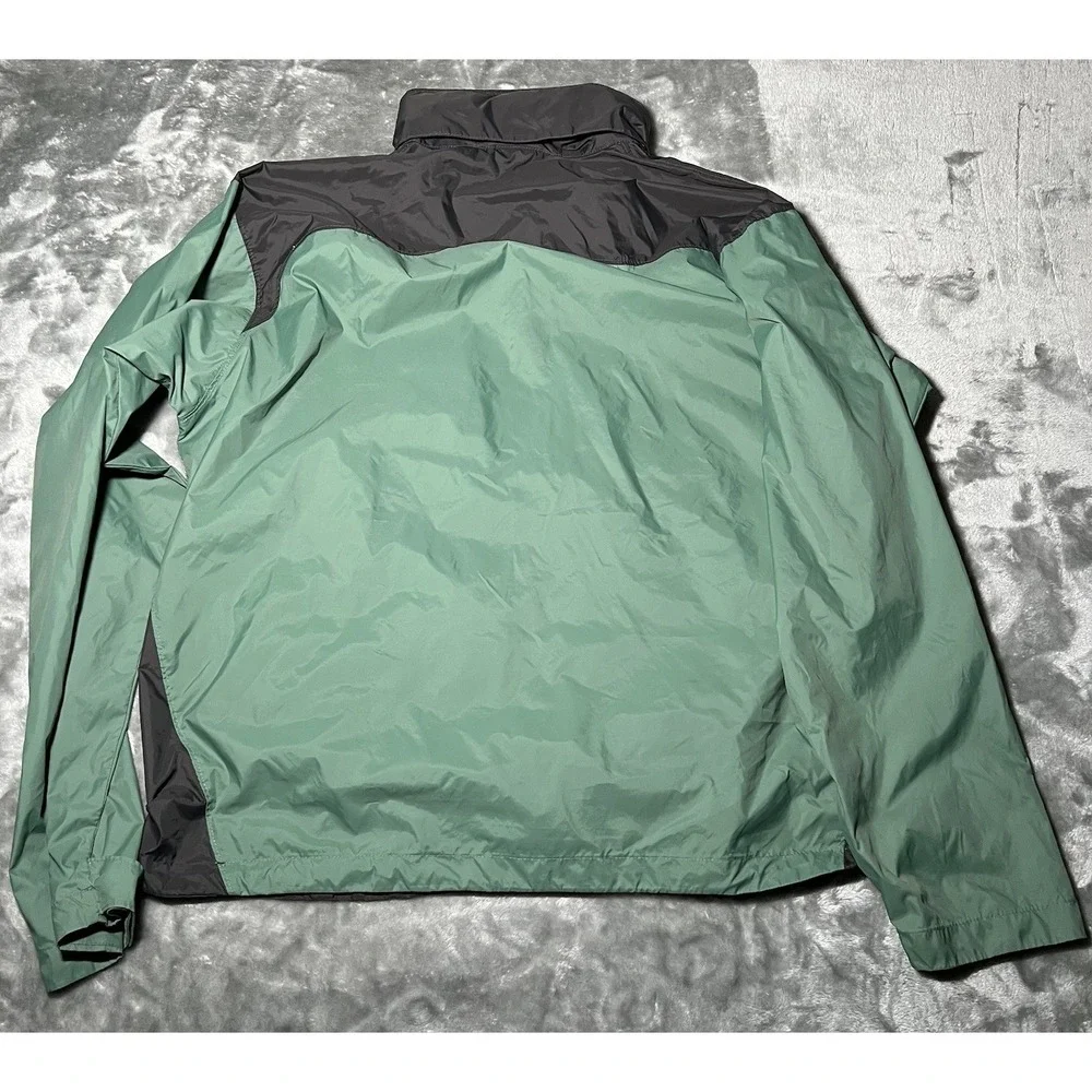 Columbia Jacket Men Size XL Windbreaker Green/Gray Zipper Front Rain Jacket